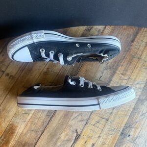 Classic Black Canvas Women's Sneakers